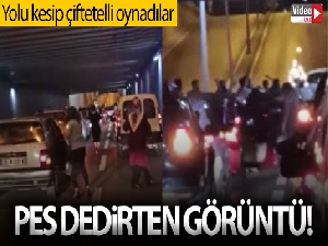 Elazığ'da pes dedirten görüntü, yolu kesip çiftetelli oynadılar