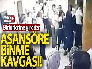 Özel hastanede asansöre binme kavgası