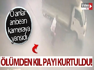 Ataşehir'de yayanın ölümden kıl payı kurtulduğu kaza anı kamerada