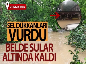 Ereğli'de sel dükkanları vurdu