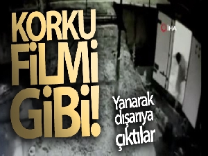 Arnavutköy'de konteynerde oturan çocuklar çakmak gazı patlayınca böyle kaçıştı