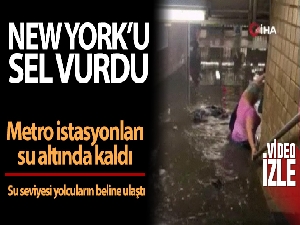 New York'u sel vurdu, metro istasyonları su altında kaldı