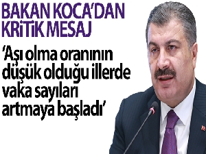 Bakan Koca: 'Aşı olma oranının düşük olduğu illerde vaka sayıları artmaya başladı'