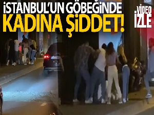 İstanbul'un göbeğinde kadına şiddet anları kamerada: Kadını bir yumrukla yere serdi