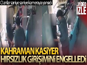 Kahraman kasiyer hırsızlık girişimini engelledi