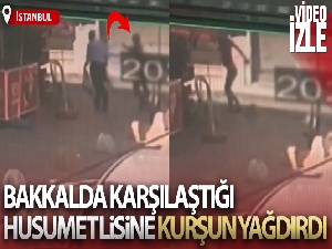 Beyoğlu'nda bakkalda silahlı saldırı anları kamerada