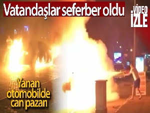 Antalya'da yanan otomobilde can pazarı