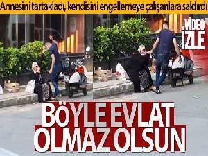 Sancaktepe'de silahlı saldırganın sokak ortasında annesini darp ettiği anlar kamerada