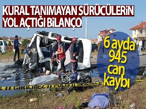Yollar kan gölü, 6 ayda 945 can kaybı