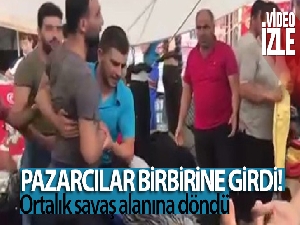 Esenyurt'ta pazarcıların kavgası kamerada