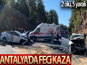 Antalya'da feci kaza: 2 ölü, 5 yaralı
