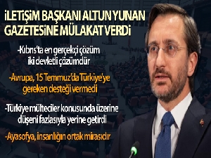 Cumhurbaşkanlığı İletişim Başkanı Altun: 'Kıbrıs'ta en gerçekçi çözüm iki devletli çözümdür'