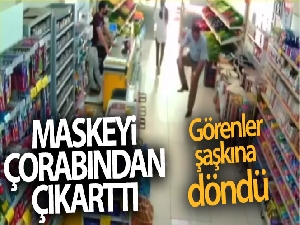 Bursa'da maskeyi öyle bir yerinden çıkarttı ki görenler şaşkına döndü