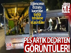 Eğlencenin dozunu kaçırıp, kamyonet kasasında kendilerinden geçtiler
