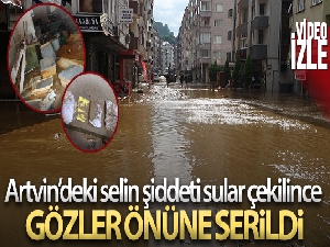 Arhavi'de sular çekilmeye başlayınca bilançonun büyüklüğü ortaya çıkmaya başladı