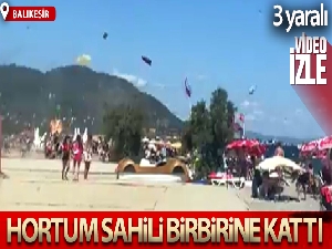 Turistik beldede oluşan hortum sahili birbirine kattı, 3 kişi yaralandı