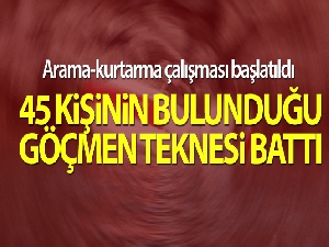 Kaş'ın 161 mil güneybatısında batan teknedeki 37 göçmen kurtarıldı
