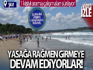 Şile'de denize girme yasağına rağmen plajlar doldu taştı