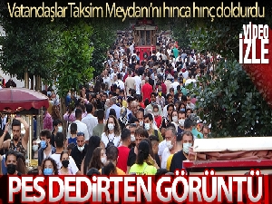 Bayramın son gününde Taksim'de yoğunluk oluştu