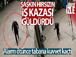 Hırsızın iş kazası güldürdü