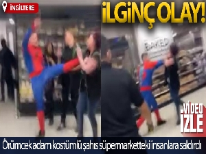 İngiltere'de örümcek adam kostümlü şahıs süpermarkettekilere saldırdı