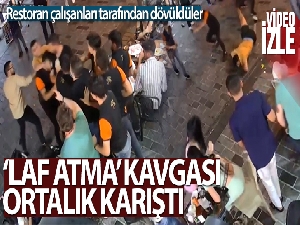 İstanbul'un göbeğinde ortalığın karıştığı meydan kavgası kamerada