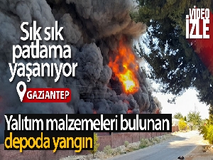 Yalıtım malzemeleri bulunan depoda yangın