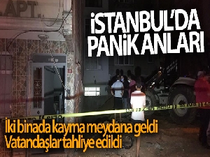Sultangazi'de inşaat sahasındaki kazı nedeniyle iki binada kayma meydana geldi