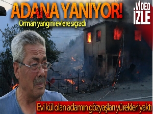 Adana'daki orman yangınında evler alevlere teslim oldu