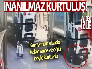Esenyurt'ta çöp kamyonu altında kalan anne ve oğlunun inanılmaz kurtuluşu kamerada