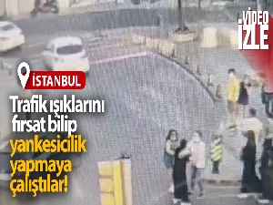 Şişli'de kadın yankesicinin yakalanma anı kamerada