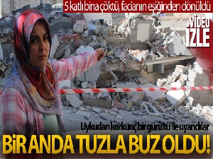 Gaziantep'te yeni yapılan 5 katlı bina çöktü, facianın eşiğinden dönüldü