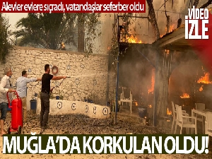 Bodrum'da korkulan oldu, alevler evlere sıçradı