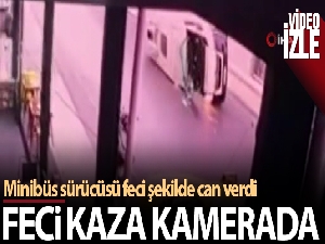 Ümraniye'de 1 kişinin öldüğü 6 kişinin yaralandığı minibüs kazası kamerada