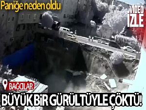 Bağcılar'da inşaatın temel duvarı böyle çöktü