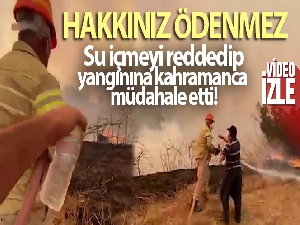 Su içmeyi reddedip orman yangınına kahramanca müdahale etti