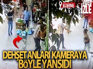 Edirne'de yaşlı adam parkta 2 kişiyi bıçakladı, o anlar kameraya yansıdı