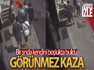 İstanbul'da görünmez kaza kamerada: Arkadaşlarıyla konuşurken boşluğa düştü