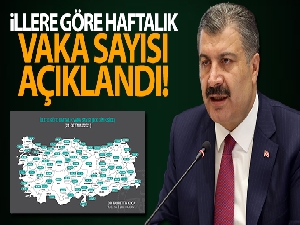 Bakan Koca, bir haftalık vaka sayısını gösteren insidans haritasını paylaştı