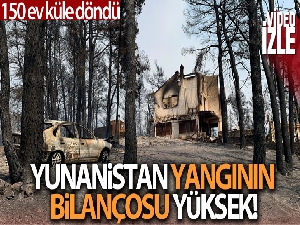 Yunanistan'ın Eğriboz Adası'nda 150 ev küle döndü
