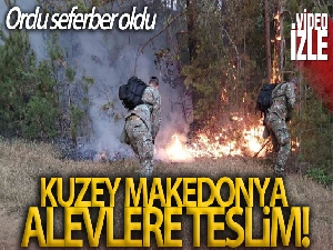 Kuzey Makedonya'da orman yangınlarına müdahale için ordu seferber oldu