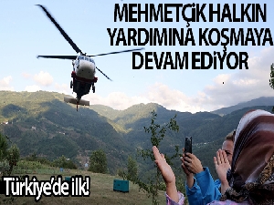 Türkiye'de ilk kez askeri helikopterle jeneratör nakledildi