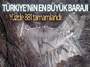 Türkiye'nin en büyük barajında yüzde 88'lik fiziki gerçekleşme sağlandı