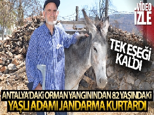Antalya'daki orman yangınından 82 yaşındaki yaşlı adamı jandarma kurtardı