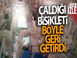 Çaldığı bisikleti geri getirdi