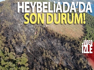 Heybeliada'da yangının bıraktığı hasar havadan görüntülendi