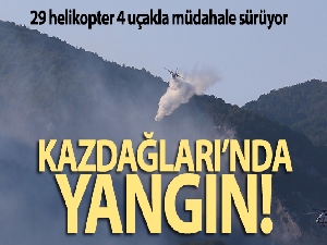 Kazdağları'ndaki yangına 29 helikopter 4 uçakla müdahale sürüyor