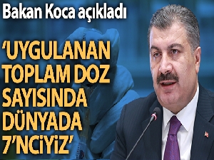 Bakan Koca: 'Covid-19'a karşı uygulanan toplam aşı dozu sayısında dünyada 7. sıradayız'