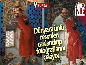 Dünyaca ünlü resimleri canlandırıp fotoğraflarını çekiyor