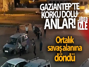 Gaziantep'te silahlı kavga anları kamerada